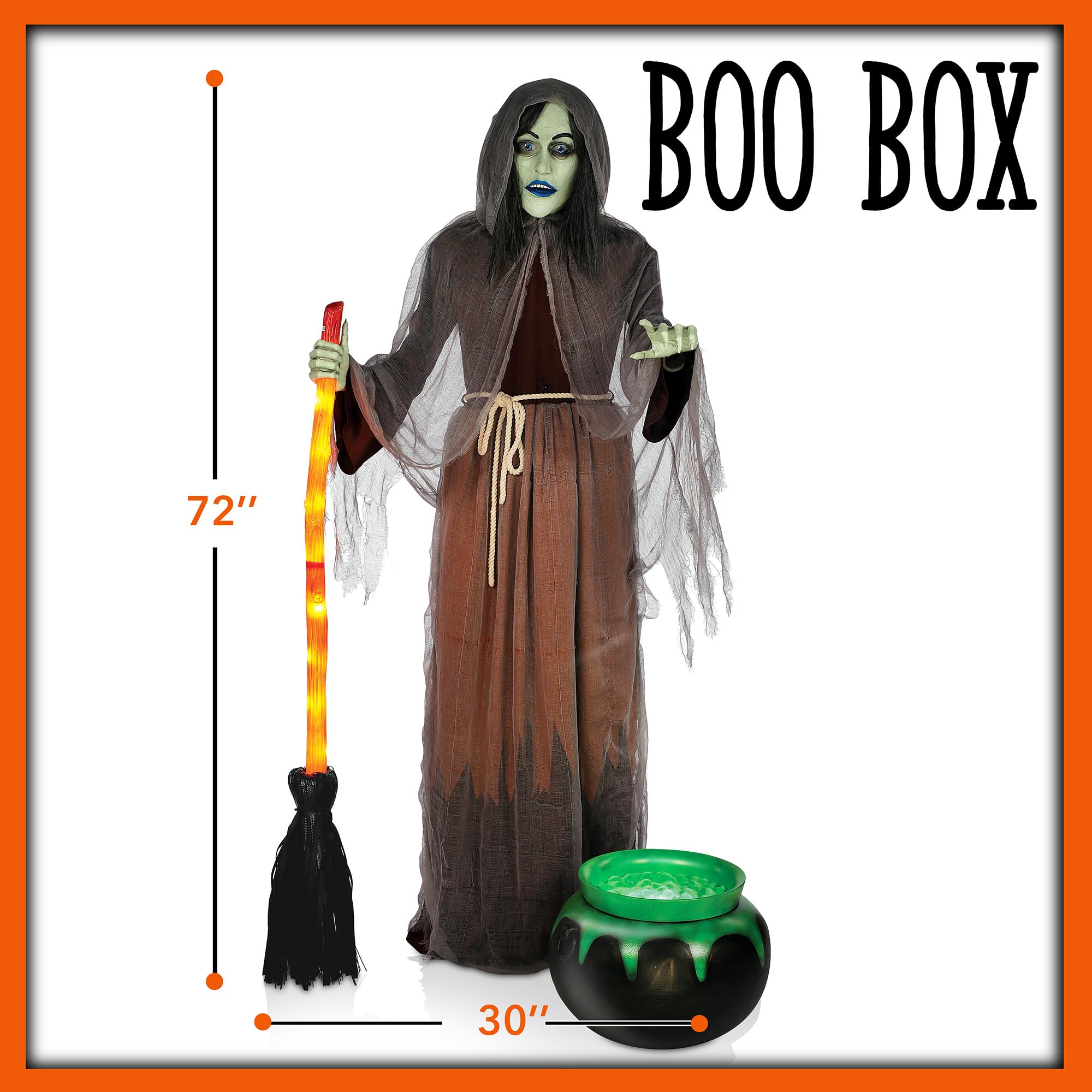 ハロウィン★皆でワイワイBOX★しっかりsize Amazon.com: BOO BOX 6ft Halloween Animatronic Witch with Light and